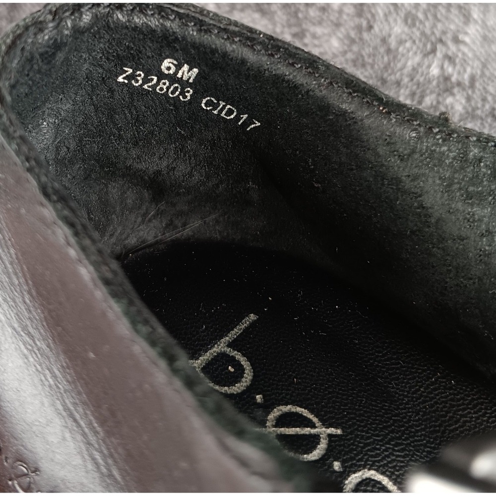 Born boc Black Leather Wedge Mary‎ Jane Cutout Sandals Women Size 6M - Picture 8 of 9